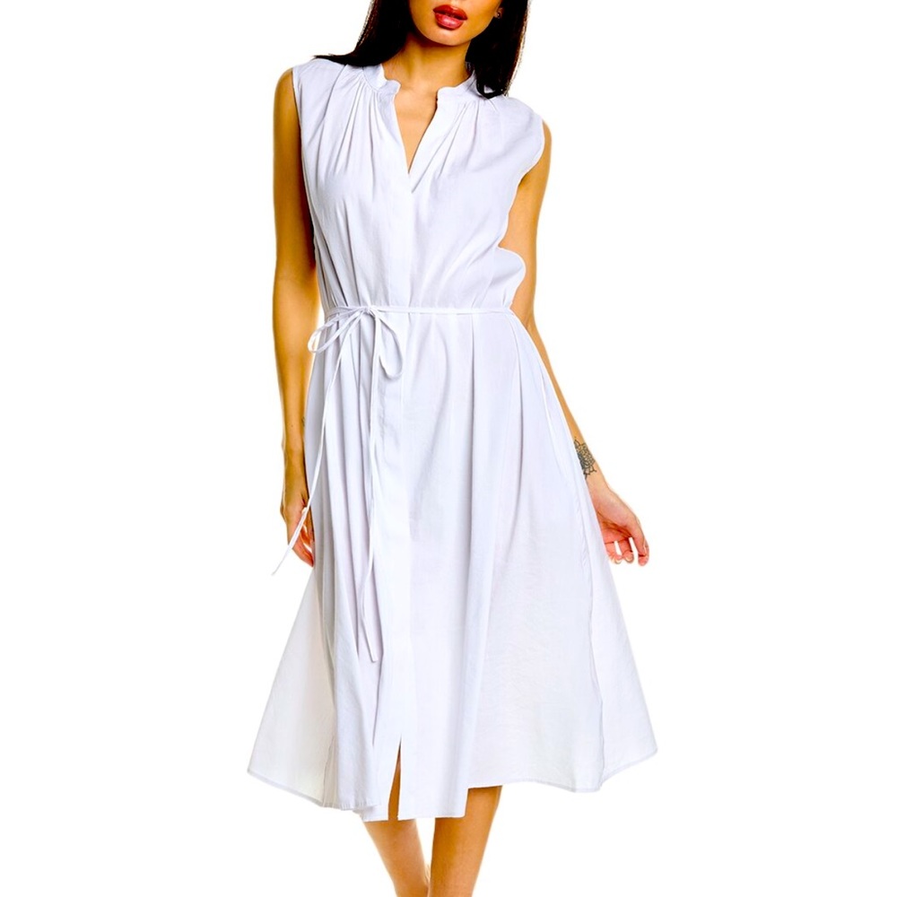 Vince linen button down midi dress